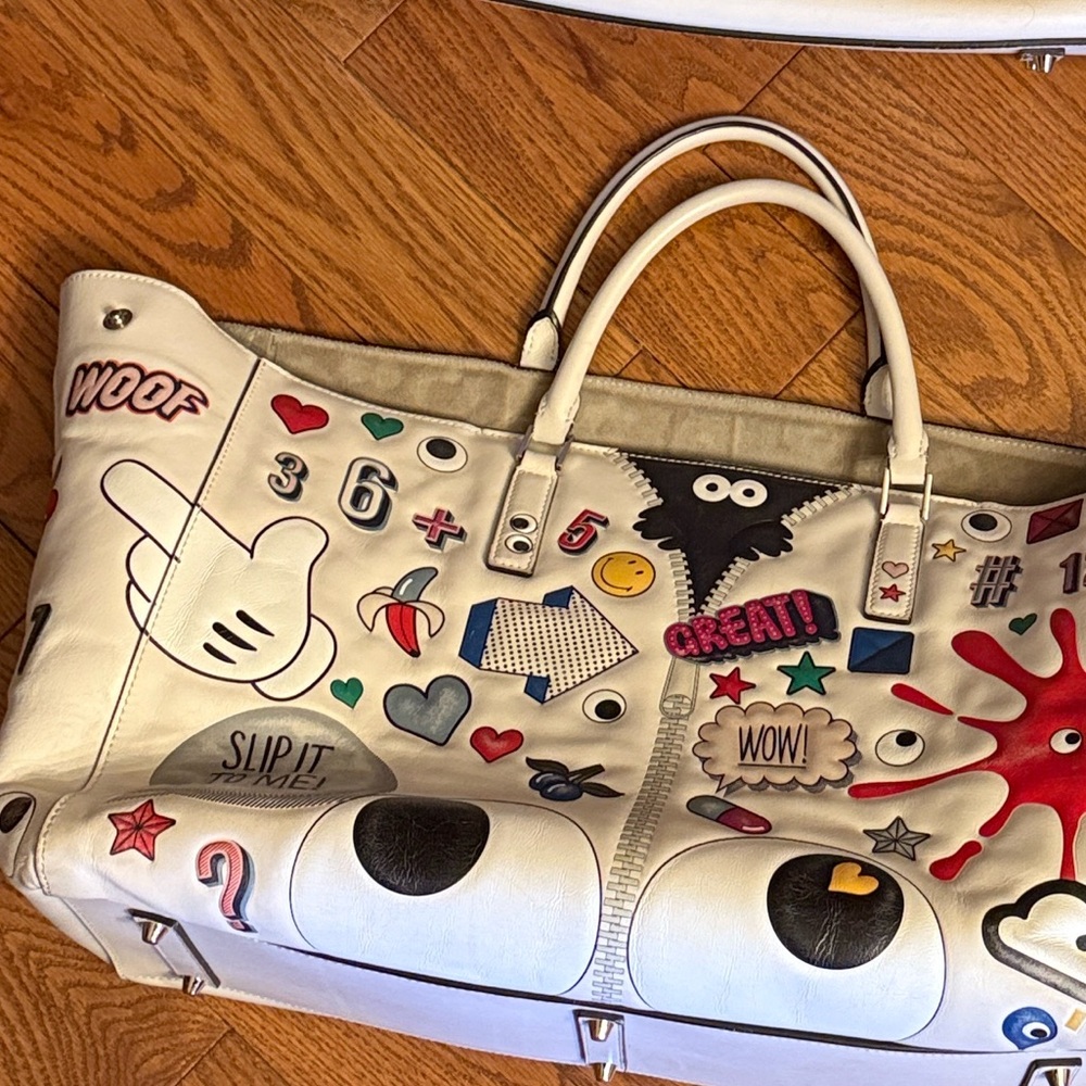 Anya Hindmarch all over sticker ebury ivory bag tote -CHICEST bag size large. - Picture 15 of 15